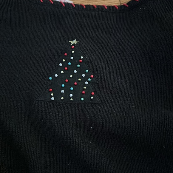 Vintage “ugly” sweater cardigan sweater embellishment’s Christmas trees beads - Picture 6 of 6